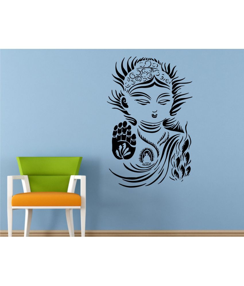 Wall Guru Lord Buddhism Black Decal And Sticker Vinyl Stickers