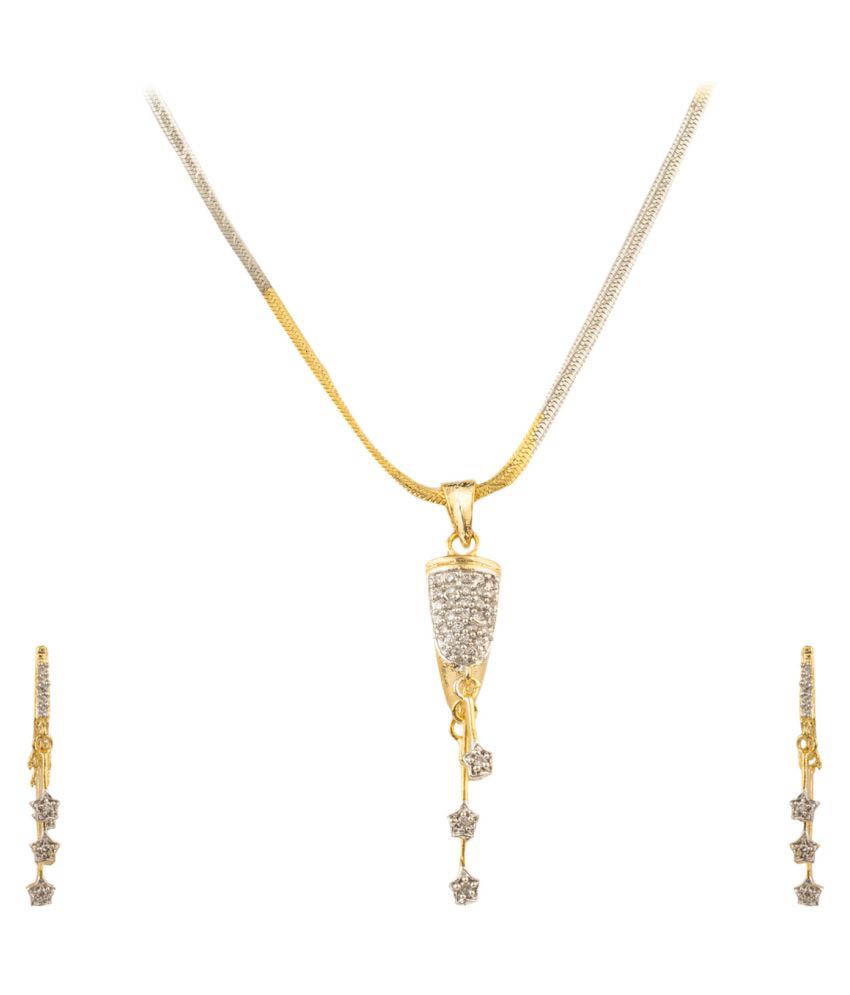     			Zeneme Golden Alloy Pendant Set