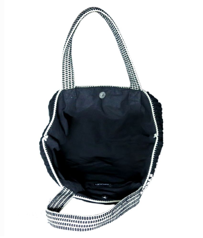 Diwaah Black Fabric Tote Bag Buy Diwaah Black Fabric Tote Bag Online