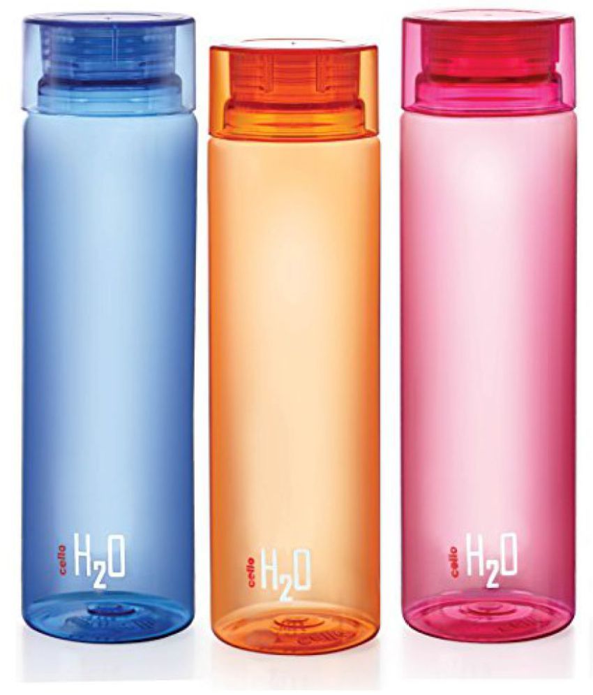 Cello H2O Unbreakable Bottle , 1 Litre, Set of 3, Colour May Vary Buy