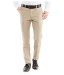 Black Coffee Beige Tapered Flat Trousers