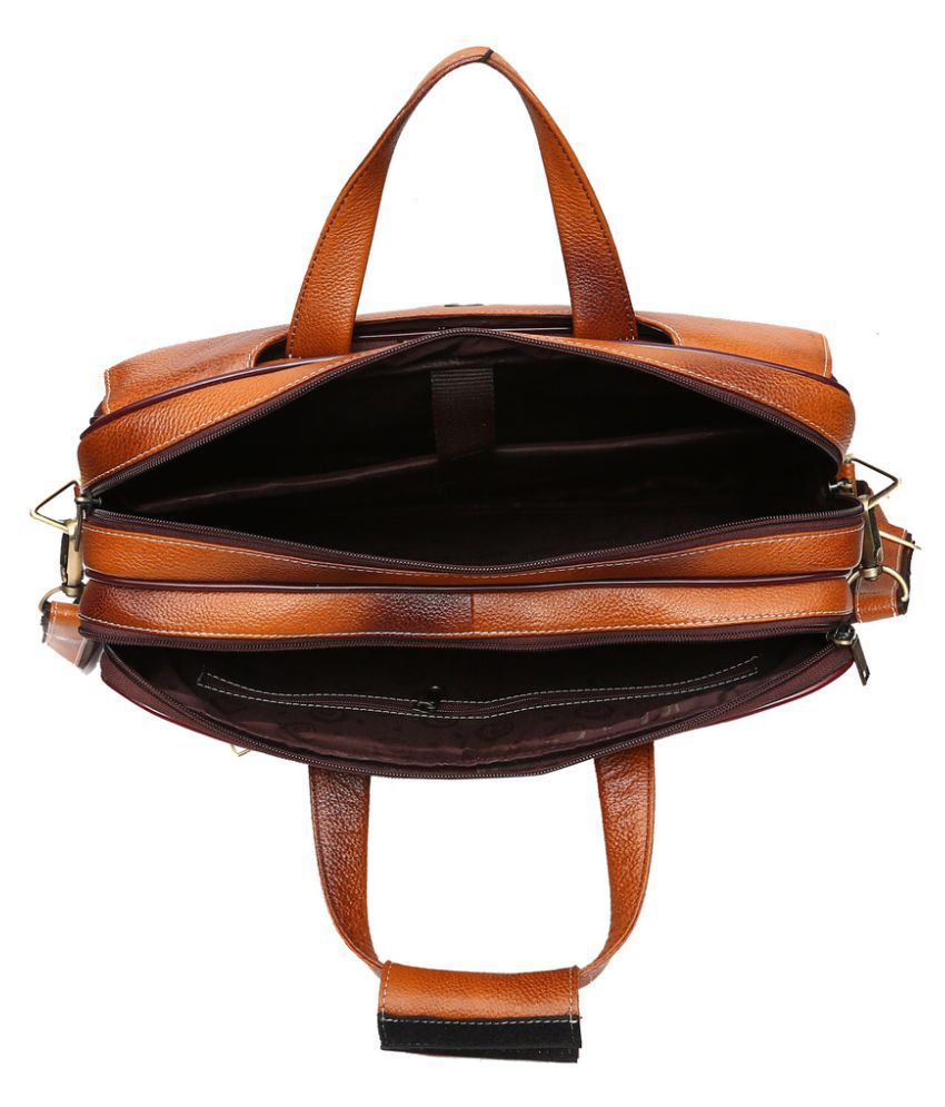 Hammonds Flycatcher Latest Tan Genuine Leather Office Bag - Buy ...