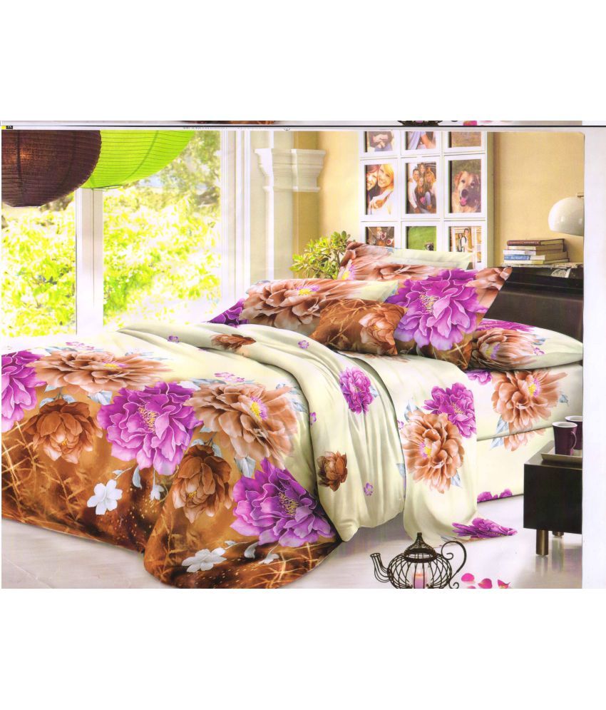 Alpha Double Poly Cotton Multicolor Floral Bed Sheet Buy Alpha Double