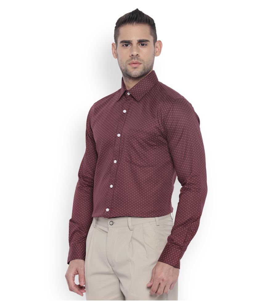 Park Avenue Maroon Partywear Slim Fit 