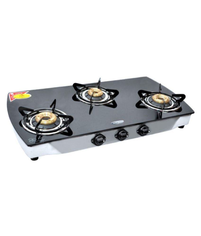 Surya Crystal surya aanch blk03 3 Burner Auto Gas Stove Price in India