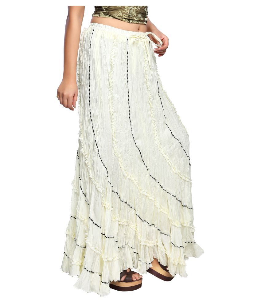 white broomstick skirt long