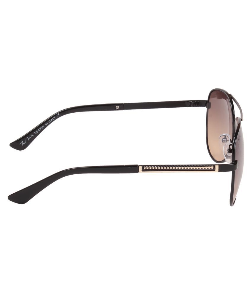 Ted Smith - Brown Pilot Sunglasses ( TS6010_BLK-GLD ) - Buy Ted Smith ...