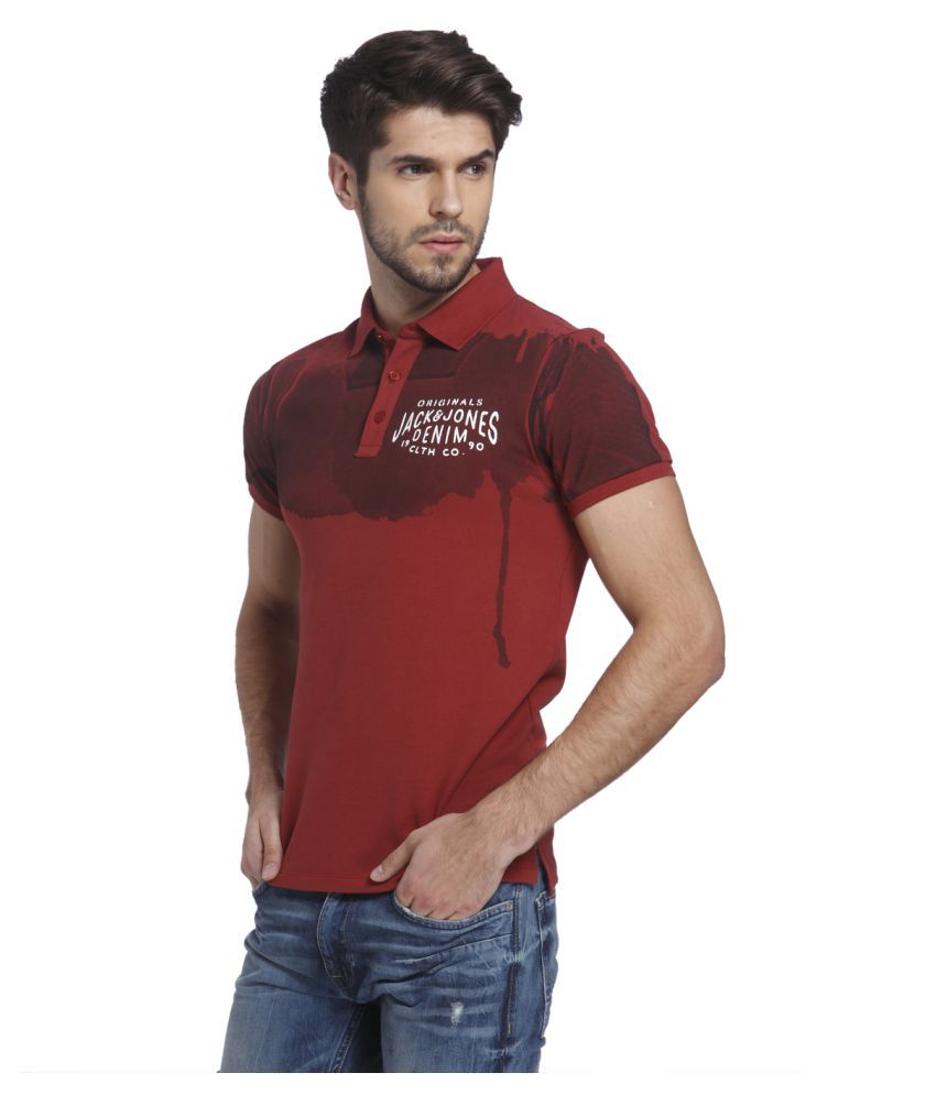 jack and jones t shirt red