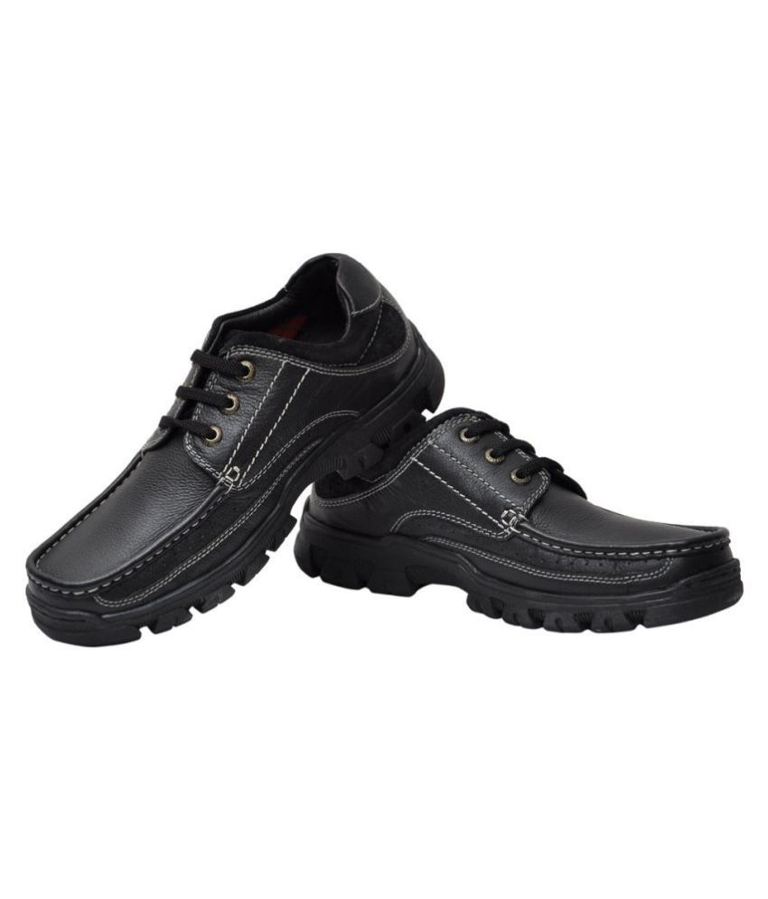 lee cooper black leather casual shoes