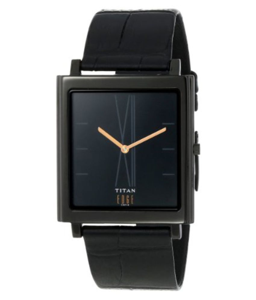 titan edge analog black dial men's watch