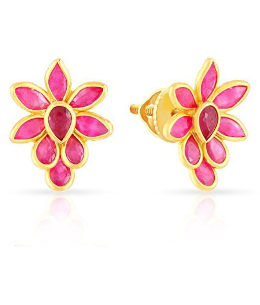 Malabar Gold And Diamonds Precia Collection 22k 916 Yellow Malabar Gold And Diamonds Precia Collection 22k 916 Yellow Ruby Stud Earrings