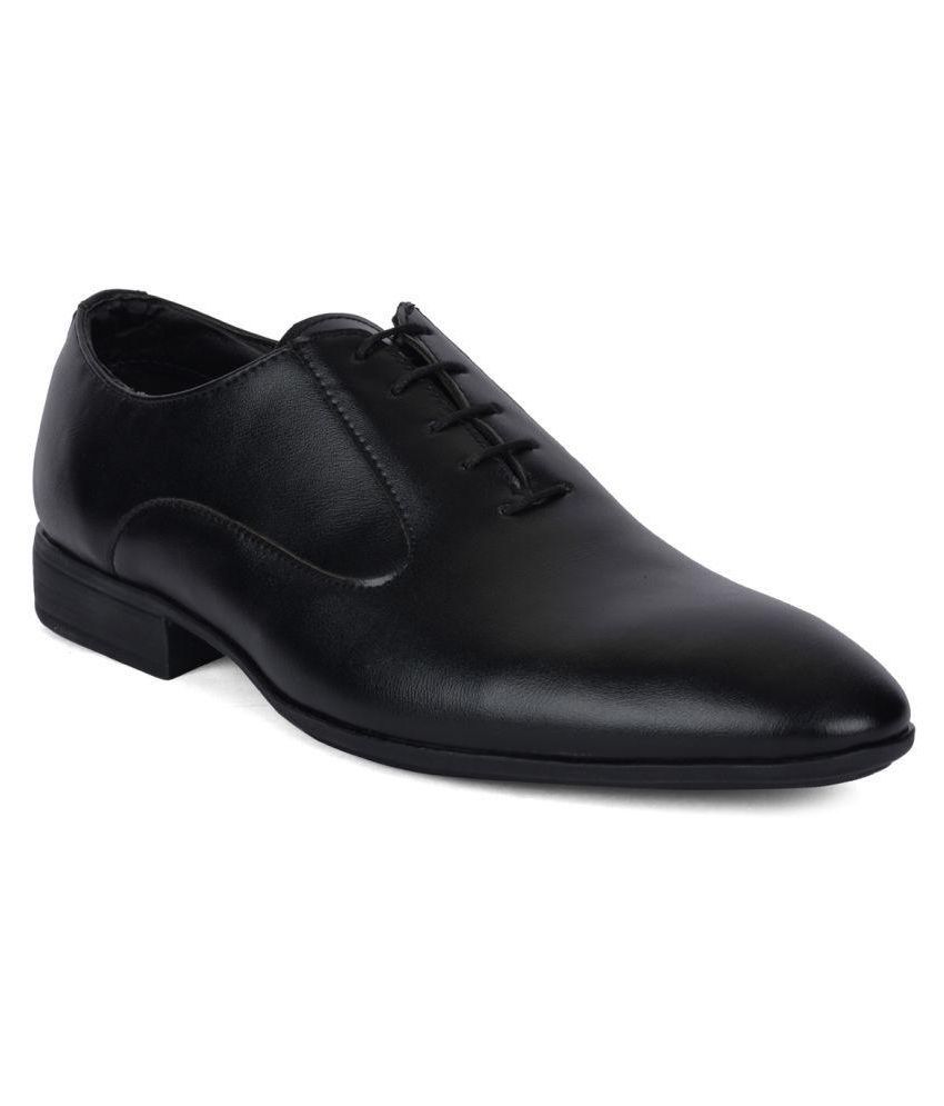 Ziraffe Black Office Genuine Leather Formal Shoes Price in India- Buy ...