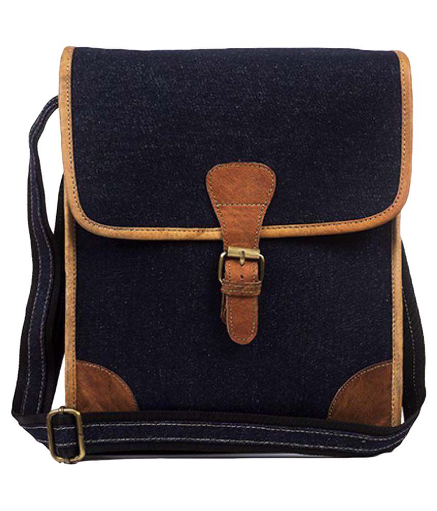 Goatter Vertical Messenger Bag Blue Leather Casual Messenger Bag - Buy ...