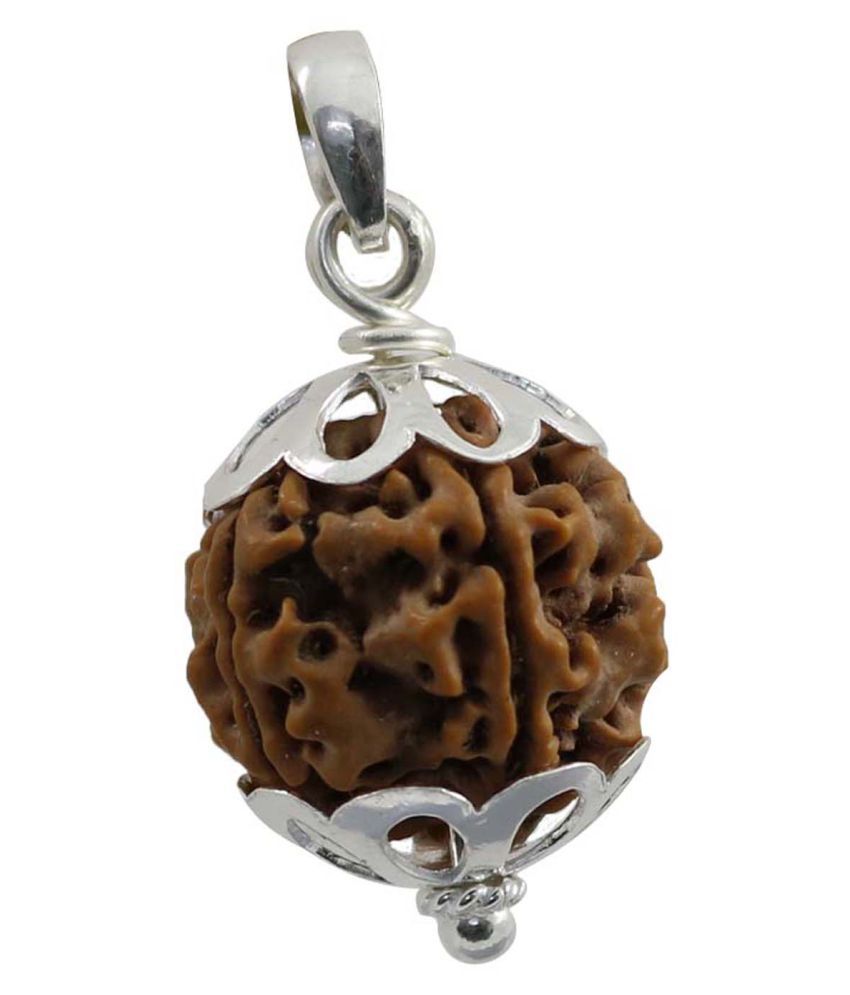     			Rashi Ratan Bhagya Five Mukhi Rudraksha Sterling Silver Pendant 5 Face Rudraksha