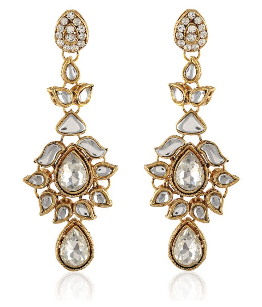 Rich Lady Golden Brass Earrings - Buy Rich Lady Golden Brass Earrings ...