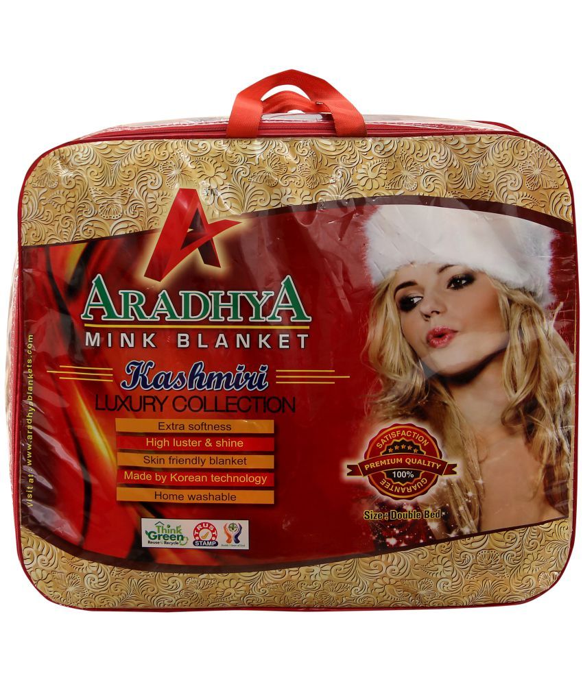 Aradhya Double Poly Mink Checks Blanket Buy Aradhya Double Poly Mink