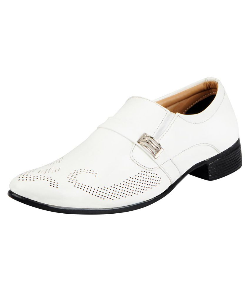 Fausto White Slip On NonLeather Formal Shoes Price in