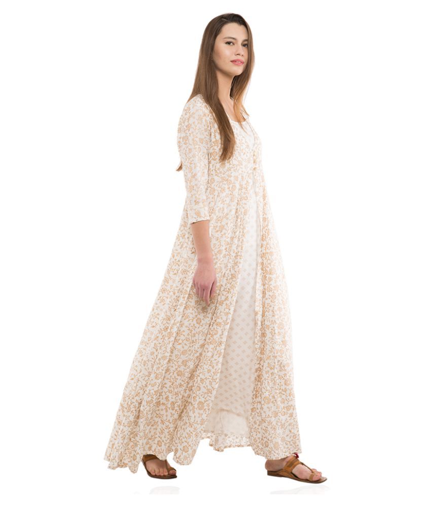 White anarkali kurti online Clearance