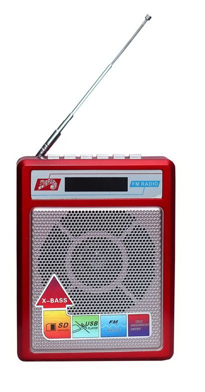     			Sonilex Portable Rechargeable FM Radio USB-SD Player - SL414-Red