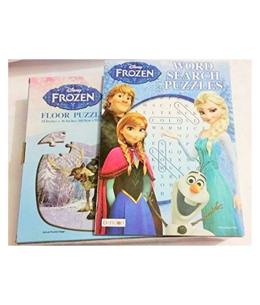 Kids Disney Frozen Floor Puzzle With Word Search Book 2 Counts