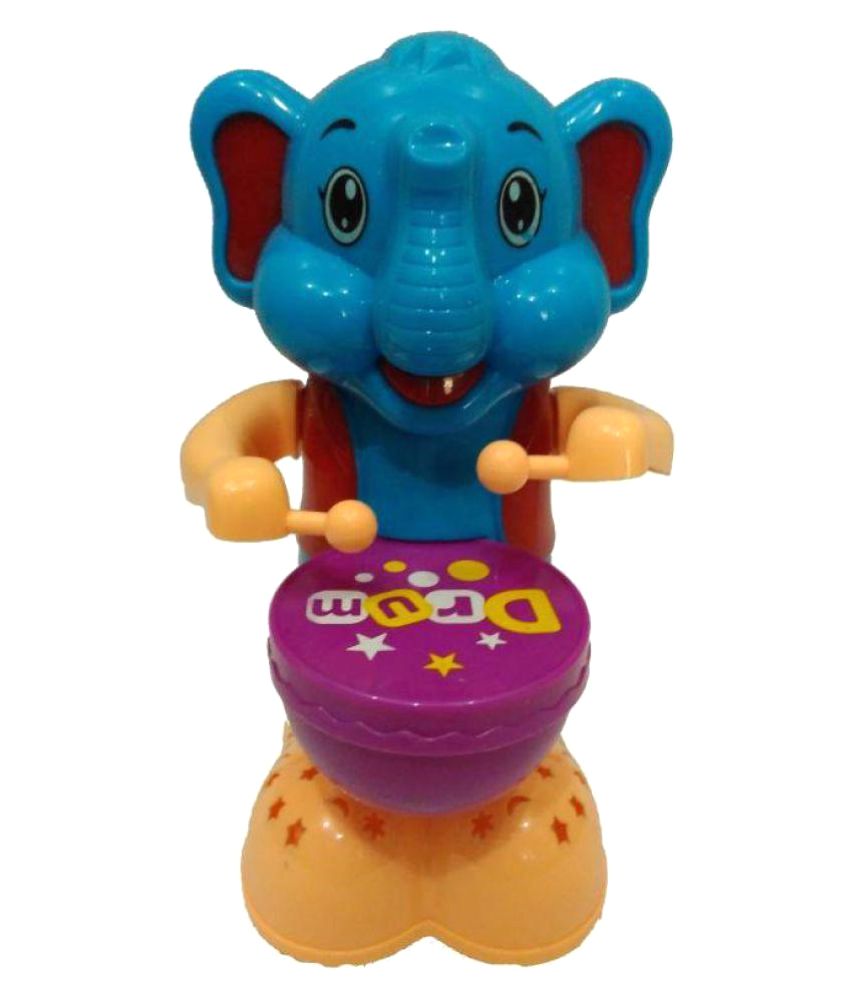Latest Clever Elephant Beat The Drum with Music and Light (Multicolor