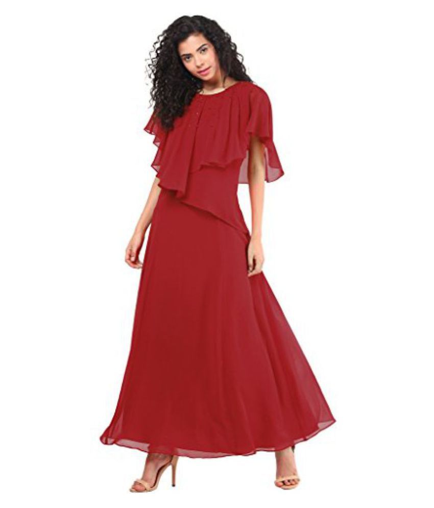 Red Couture Red Cape Gown - Buy Red Couture Red Cape Gown Online at ...