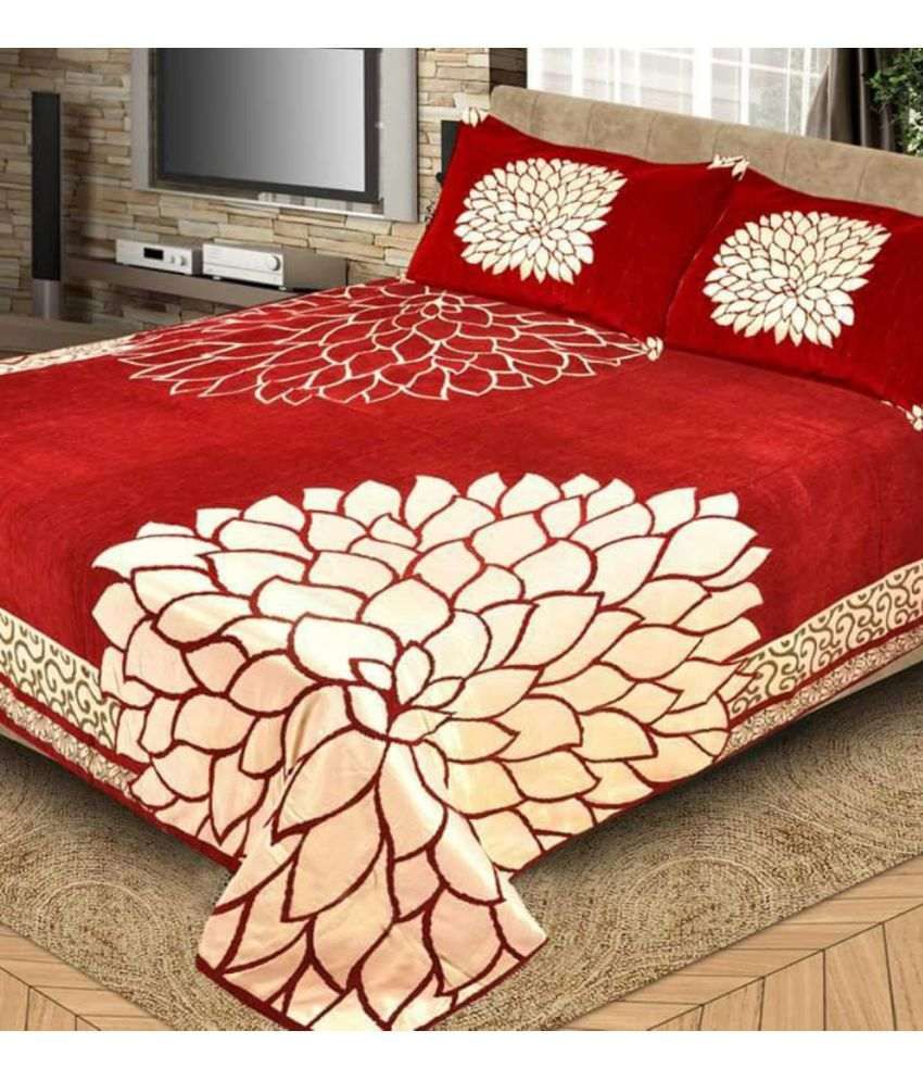 Fresh From Loom King Velvet Red Floral Bed Sheet Buy Fresh From Loom