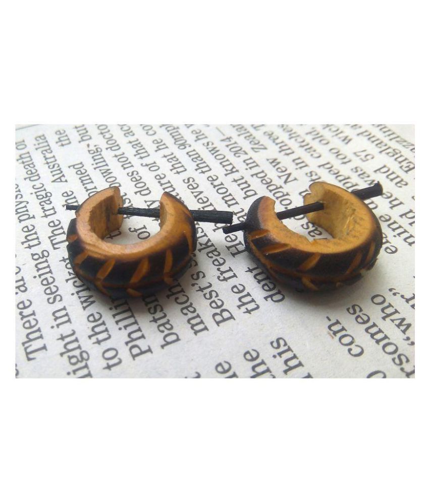 Carrydreams Mens Wood Hoop Earring Buy Online at Low Price in India