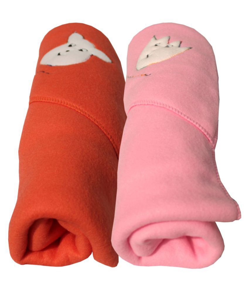 My Newborn MultiColour Fleece Baby AC Blanket ( 76 cm 85 cm 2 pcs