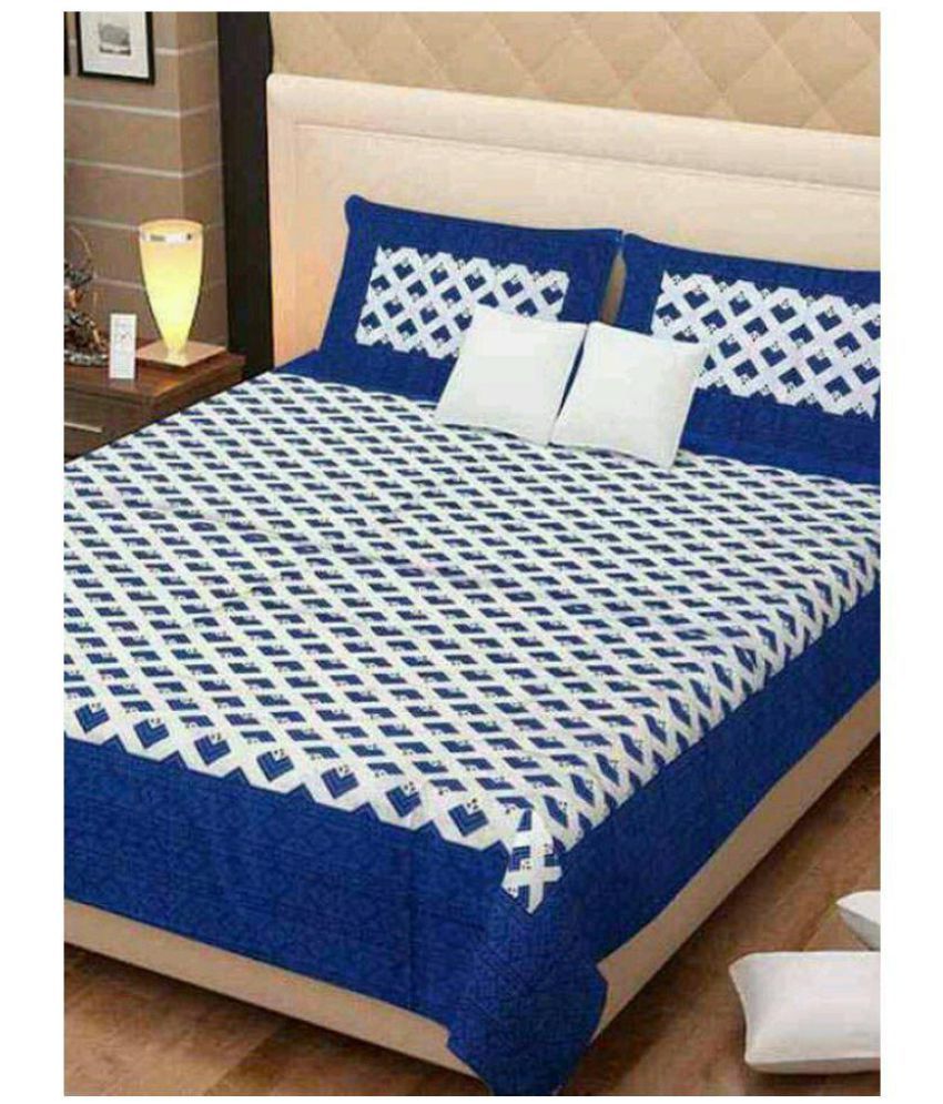 Jaipuri Bedsheet Double Cotton Blue Bed Sheet Buy Jaipuri Bedsheet