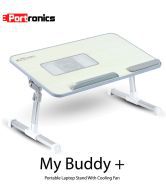 Portronics MY BUDDY Plus:Portable Laptop Stand with Cooling fan ,Grey (POR 704)