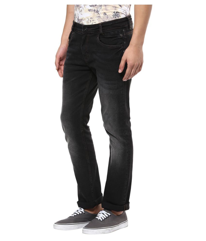 mens black straight jeans