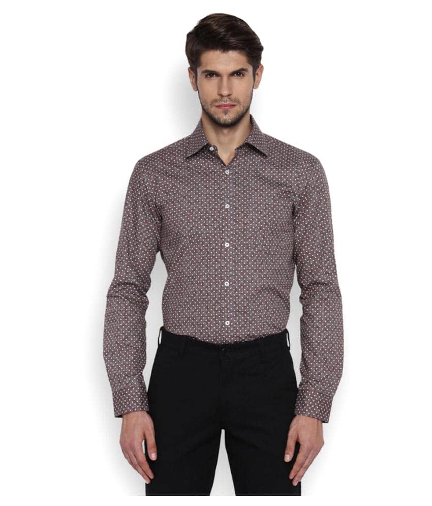 Park Avenue Brown Formal Slim Fit Shirt - Buy Park Avenue Brown Formal