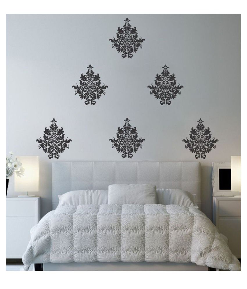     			Decor Villa Bengali motif Vinyl Black Wall Stickers