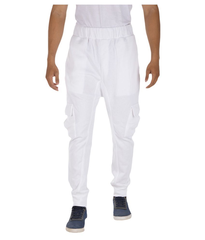 mens white cargo joggers