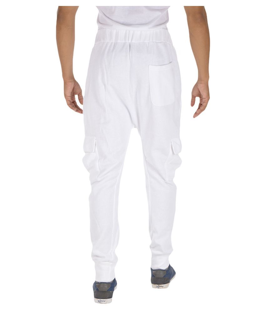 white cotton joggers