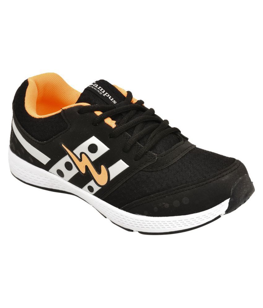 campus black sports shoes