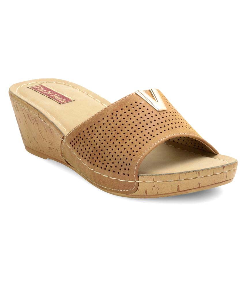 tan pumps flat