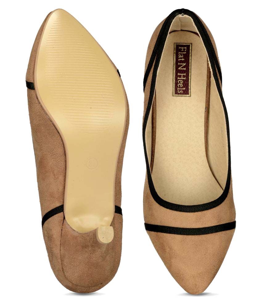 tan pumps flat