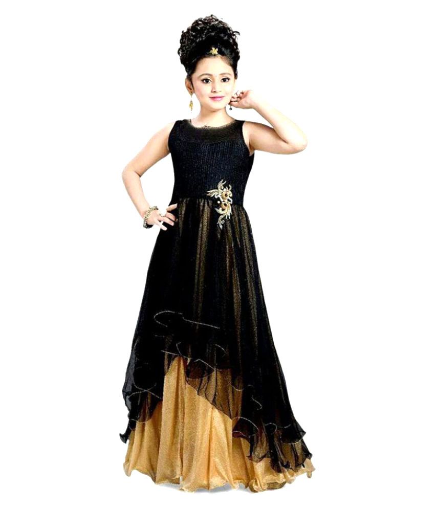 Xomantic Fashion New Designer Black Party Wear Gown For Girls available at SnapDeal for Rs.1599