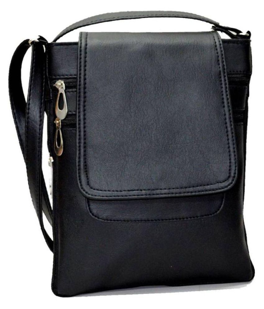 SR Sales Black Faux Leather Sling Bag - Buy SR Sales Black Faux Leather Sling Bag Online at Best ...