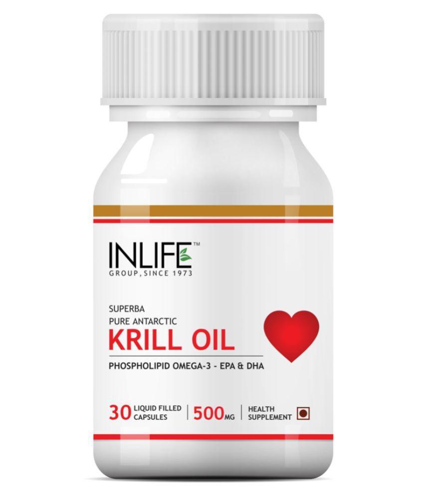 Inlife Krill Oil Omega 3 EPADHA 500mg Capsule Capsule 30 no.s Natural