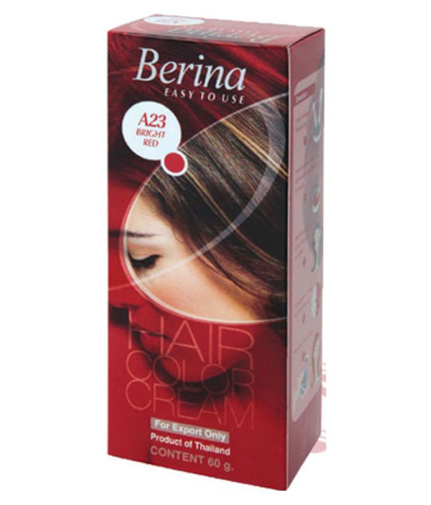 Berina HAIR COLOR CREAM A23 BRIGHT RED Permanent Hair Color Red 60 g: Buy Berina  HAIR COLOR CREAM A23 BRIGHT RED Permanent Hair Color Red 60 g at Best  Prices in India - Snapdeal