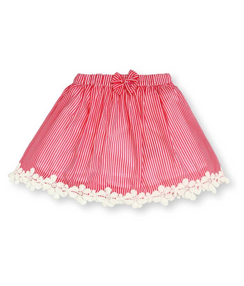 Barbie Candy Stripes Pink Skirt With Contrast Lace On Hem - Buy Barbie Candy Stripes Pink Skirt 