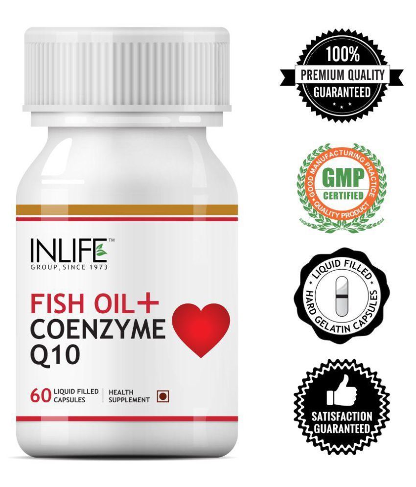 Inlife Fish Oil with CoQ10 Supplement Capsule 180 no.s Unflavoured Pack