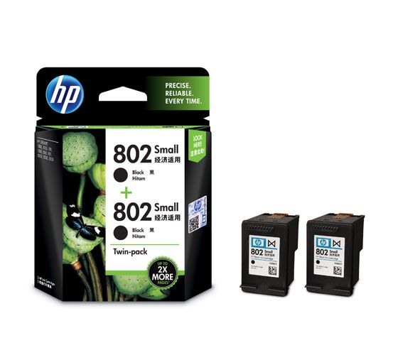 HP 802 Ink Cartridge Twin Pack - Black - Buy HP 802 Ink Cartridge Twin Pack - Black Online at 
