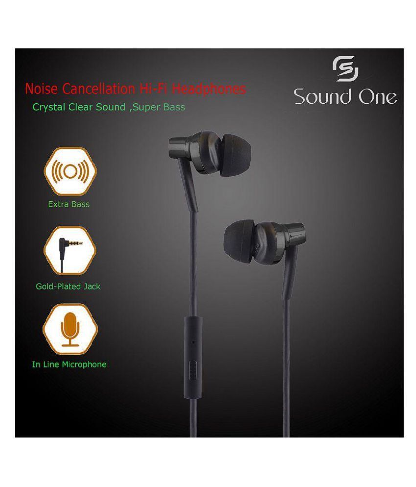 Sound One 007P In Ear Wired Earphones With Mic Black Buy Sound One