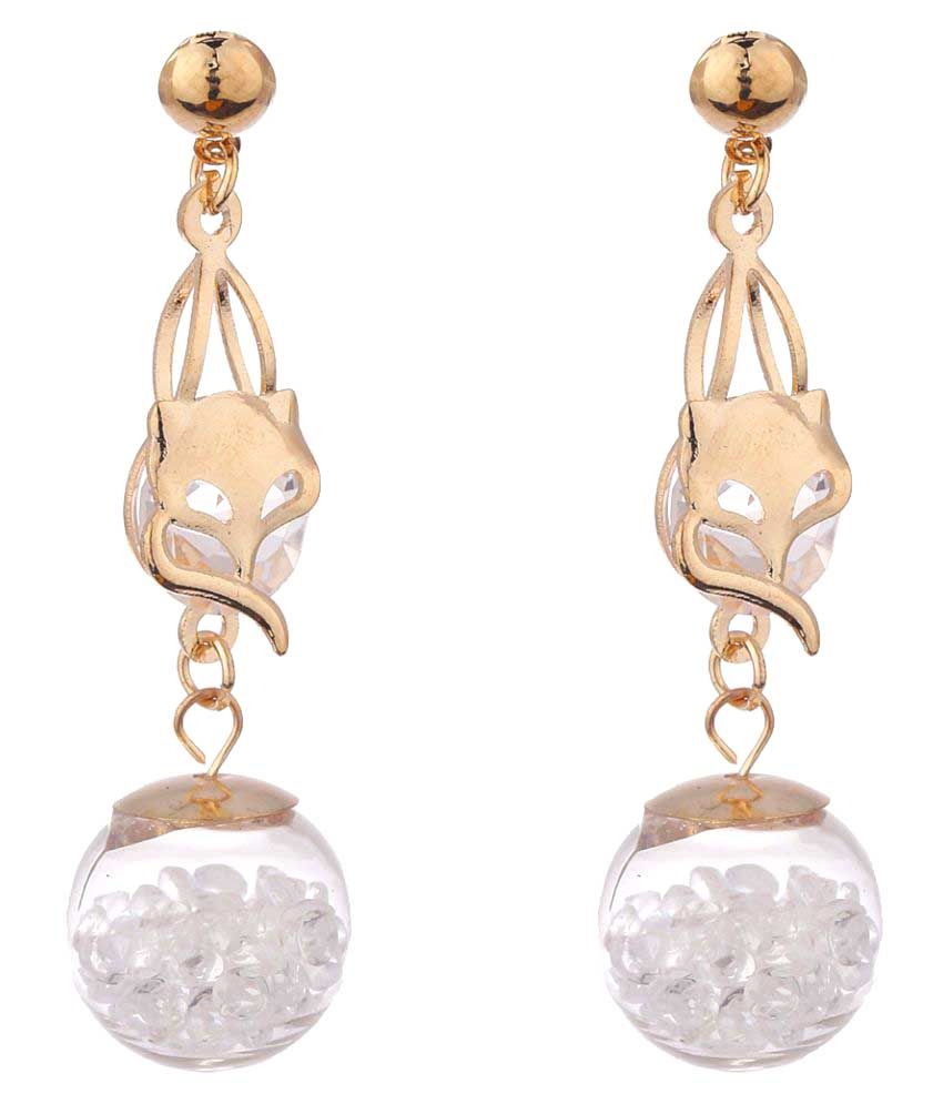 Classic Brand Design White Plated Dangle Earrings Clear Cubic Zirconia Water Drop Earrings For Women