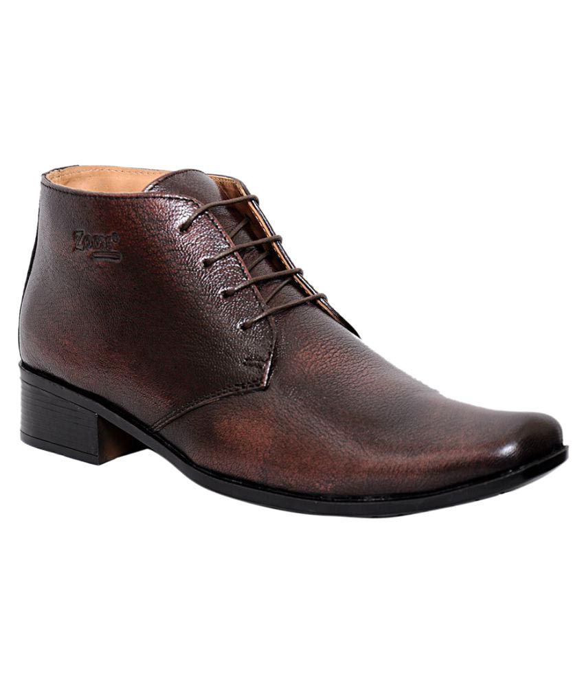 Zoom Brown Office Genuine Leather Formal Shoes Price in India- Buy Zoom ...