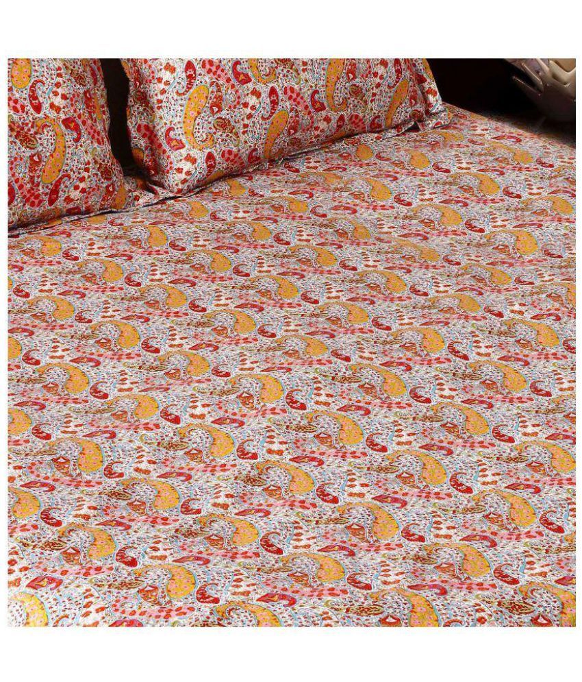 Tamirha Double Cotton Multicolor Paisley Bed Sheet Buy Tamirha Double